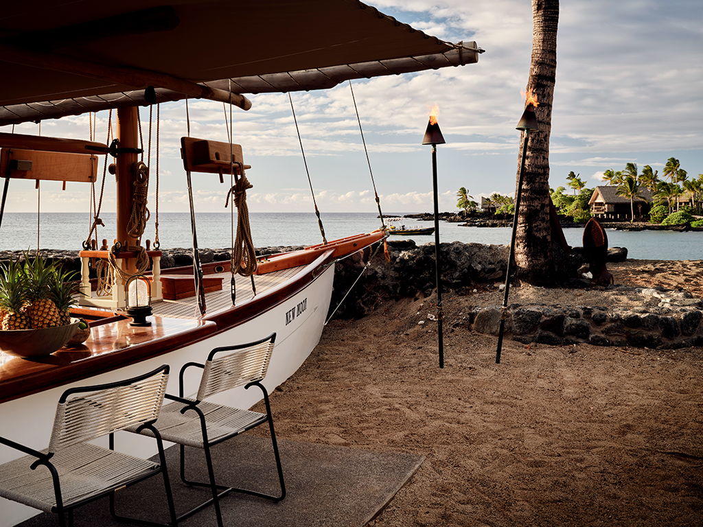 Kona Village, A Rosewood Resort has restored its famed Shipwreck Bar, above. At right, Islandwide Fencing completed work on the resort’s pickleball courts. 

     
  
PHOTOS COURTESY DOUGLAS FRIEDMAN AND SHAINA MATSUURA