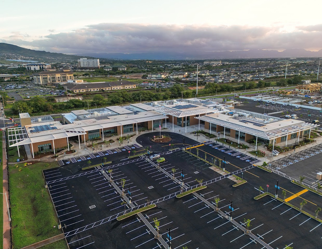 Beachside installed a 96,500-square-foot TPO roof at the new Daniel K. Akaka Community-Based Veterans Affairs Outpatient Clinic in Kalaeloa.  
PHOTO COURTESY NAN INC.