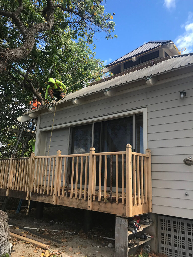 A Tahitian Bronze-patterned roof installed by Kokua Roofing and contractor Schilling Construction is pictured on a Hawai‘i island home.