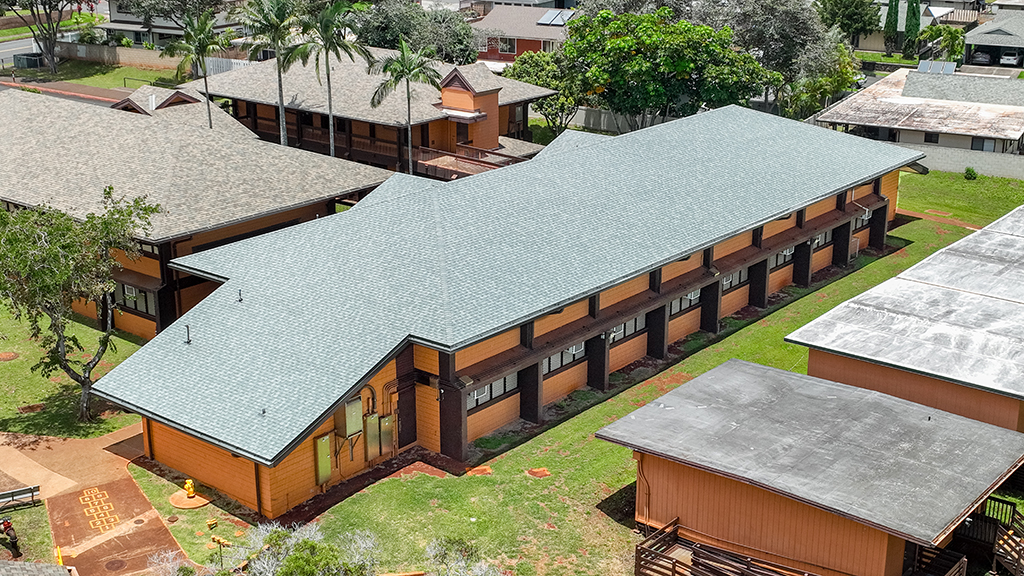 Mililani Uka is one of the many school roofing projects in Surface Shield’s public sector portfolio.
PHOTOS COURTESY SURFACE SHIELD ROOFING CO. LLC