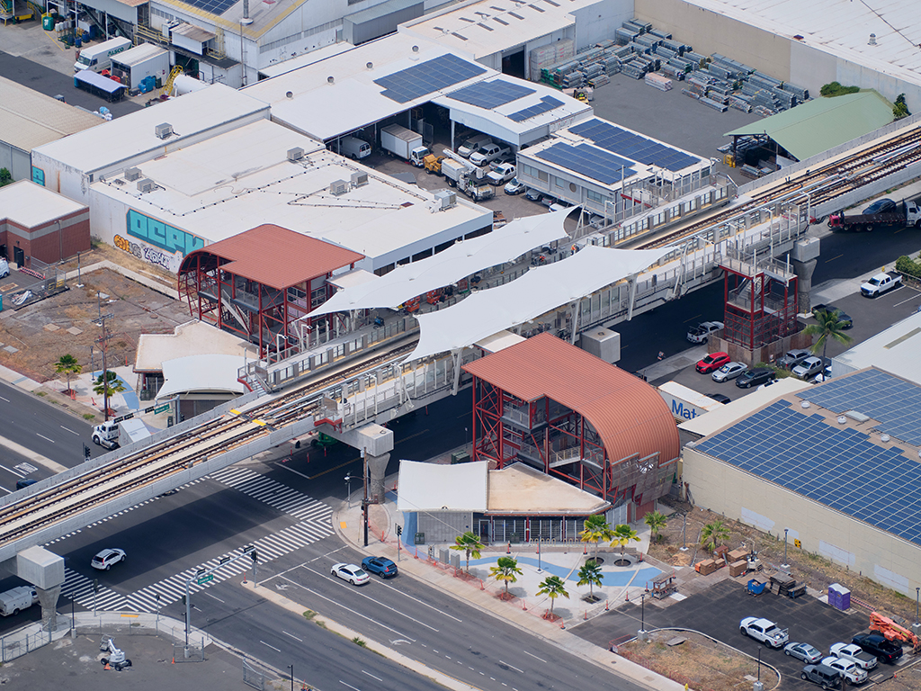 Work continues on structural components and painting at Skyline’s Ahua Station on Lagoon Drive.


PHOTO COURTESY HONOLULU AUTHORITY FOR RAPID TRANSPORTATION