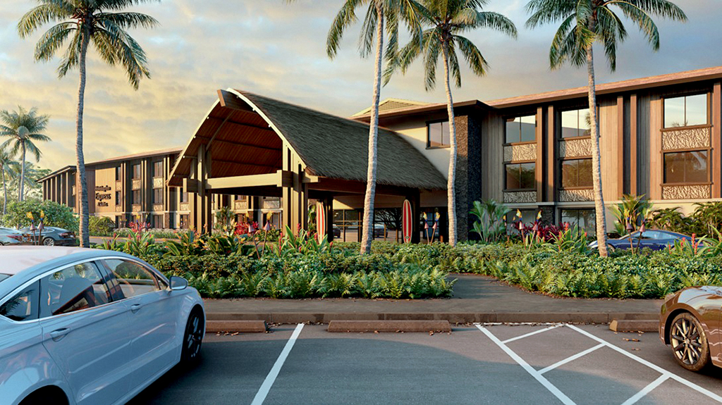 Plans for Waikoloa Plaza West include the construction of two hotels: a Holiday Inn Express and a Candlewood Suites.RENDERING COURTESY MERIDIAN PACIFIC LTD.