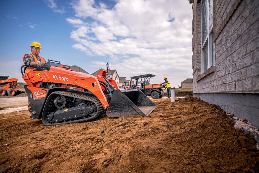 Kubota’s SCL 1000 stand-on compact loader is a new piece of equipment for Bacon Universal. PHOTO COURTESY KUBOTA TRACTOR CORP.