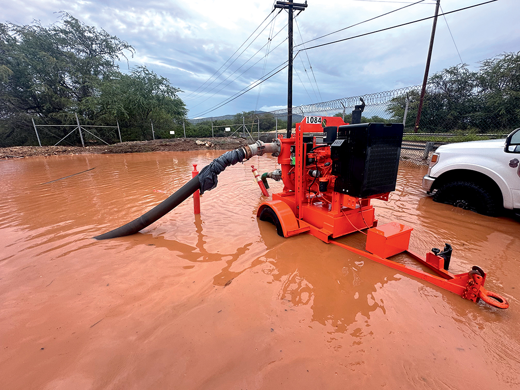 Pacific Pump & Power’s Godwin NC80M bypasses a sewer manhole at the Hilo Airport.



 PHOTO COURTESY PACIFIC PUMP & POWER