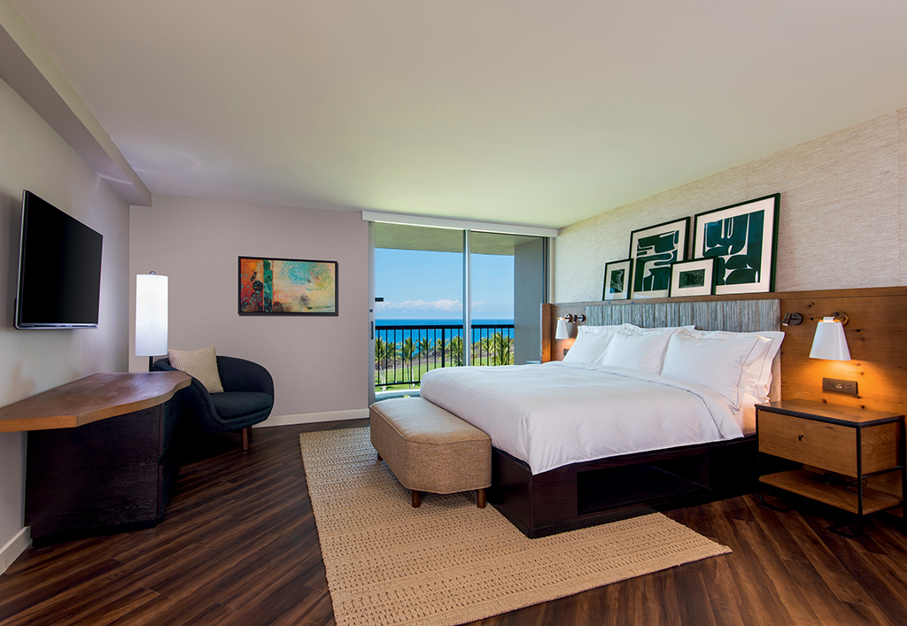 The Ocean Tower renovations follow an island-inspired palette.  PHOTO COURTESY HILTON GRAND VACATIONS