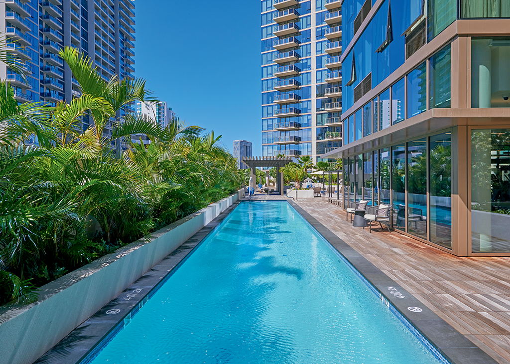 The Sky Deck features a 25-meter lap pool. PHOTO COURTESY RENAISSANCE HONOLULU HOTEL & SPA